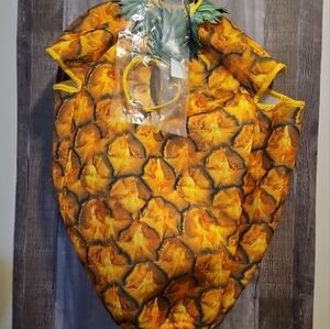 Pineapple Mens Womens Adult Halloween Fruit Costume Unisex 2 Pc Tunic & Hat OS